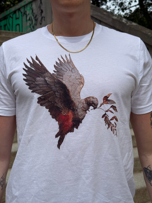 T-shirt mit Friedenstaube und YFG-Zweig